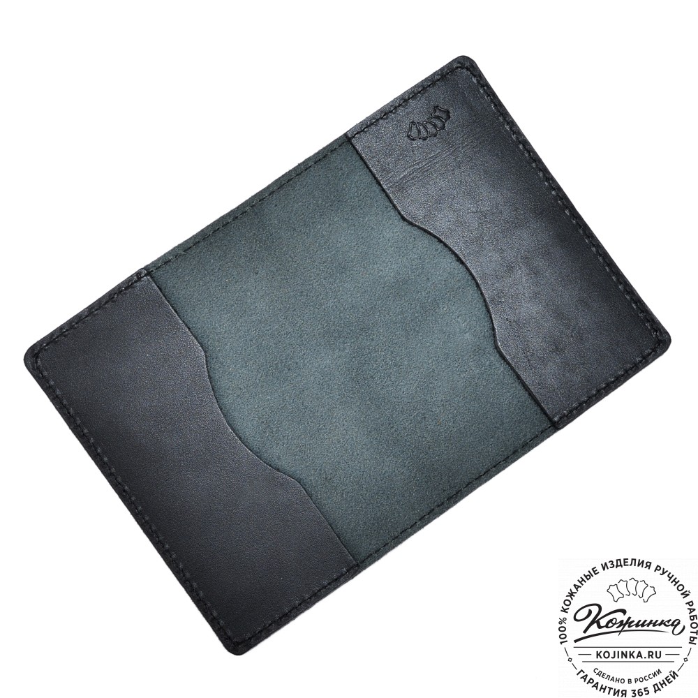 Кожаная обложка на паспорт "Будапешт" (чёрная)